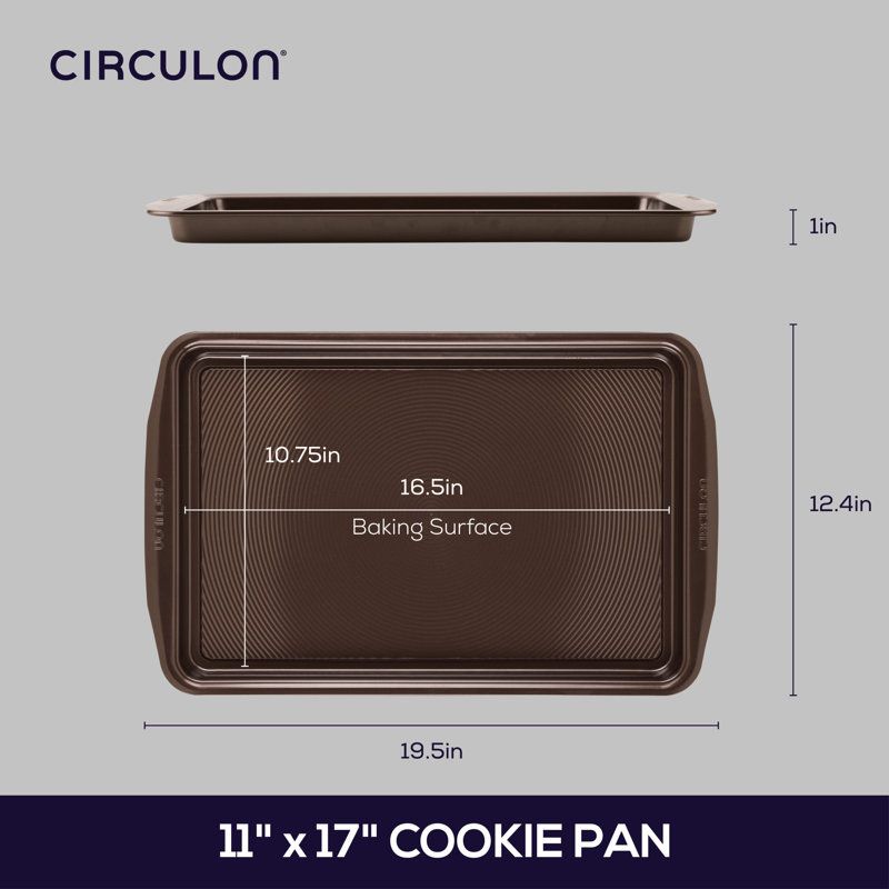 Circulon Bakeware Nonstick Cookie Pan / Cookie Sheet, Gray, 15" H x 10" W