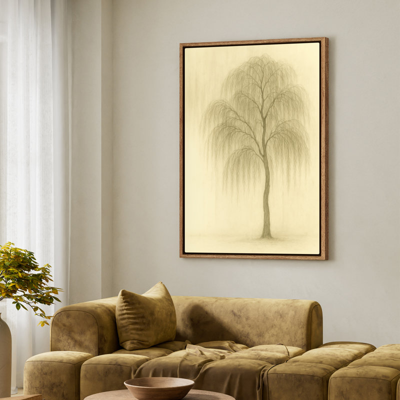 Art mural encadré en toile - Saule, impressions murales pour chambre à coucher - 16 po x 24 po, Natural, H 24 po x l 16 po