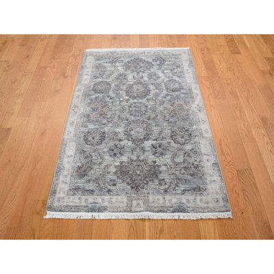 Belier One-of-a-Kind 3' X 5'2" Silk Area Rug in Grey