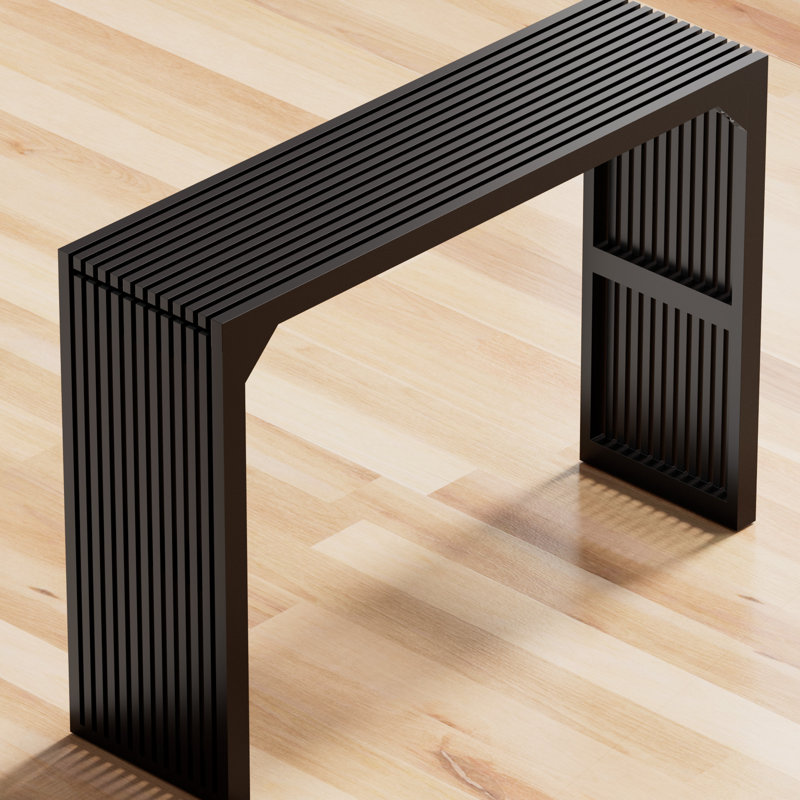 Console 46 po en bois massif noir étroit - pour le vestibule, la chambre à coucher