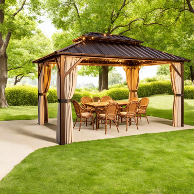 Canopies & Gazebos(must Include Frame) Steel Roof Aluminum Patio Gazebo