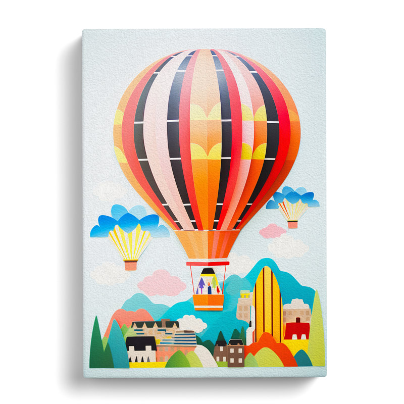 Hot Air Balloon Constructivism - Wrapped Canvas, 60cm H x 40cm W x 3cm D