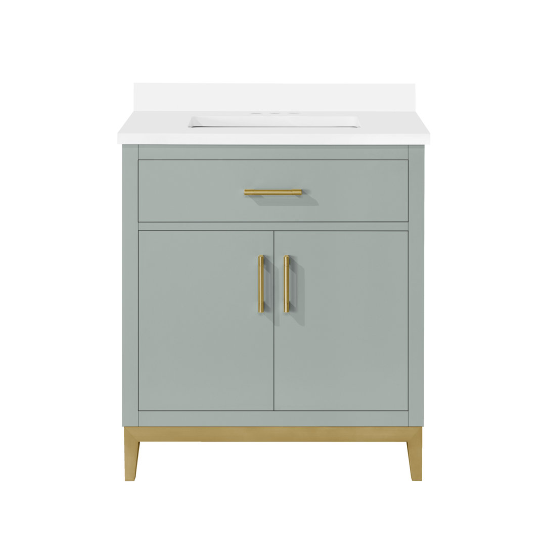 OVE Decors Diya 30-in Single Sink Bathroom Vanity with Engineered Marble Top Ove Decors Base 