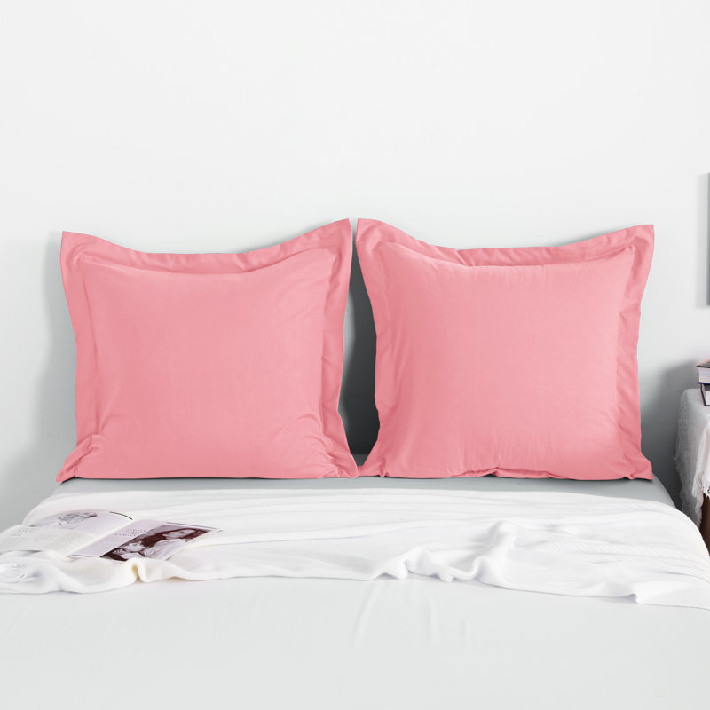 Bed Pillow Shams, 1800 Brushed Microfiber Oxford Pillowcases - NTBAY, Pink
