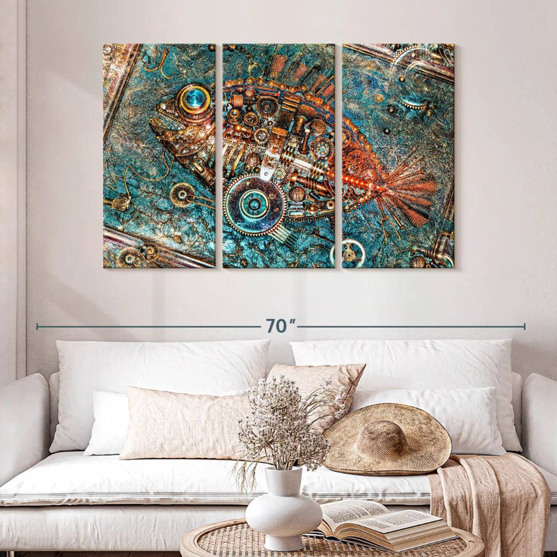 Steampunk Fish, 32" H x 50" W