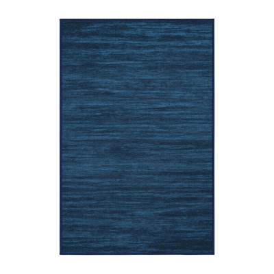 Machine Washable Solid Blue Area Rug