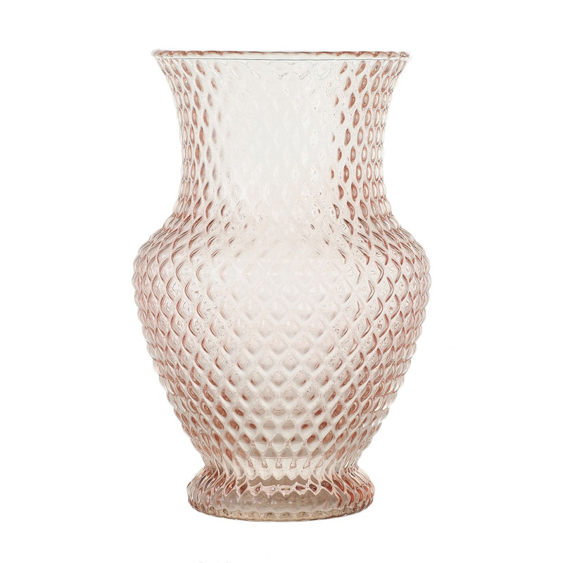 Vase de table en verre rose 8 po Teaberry