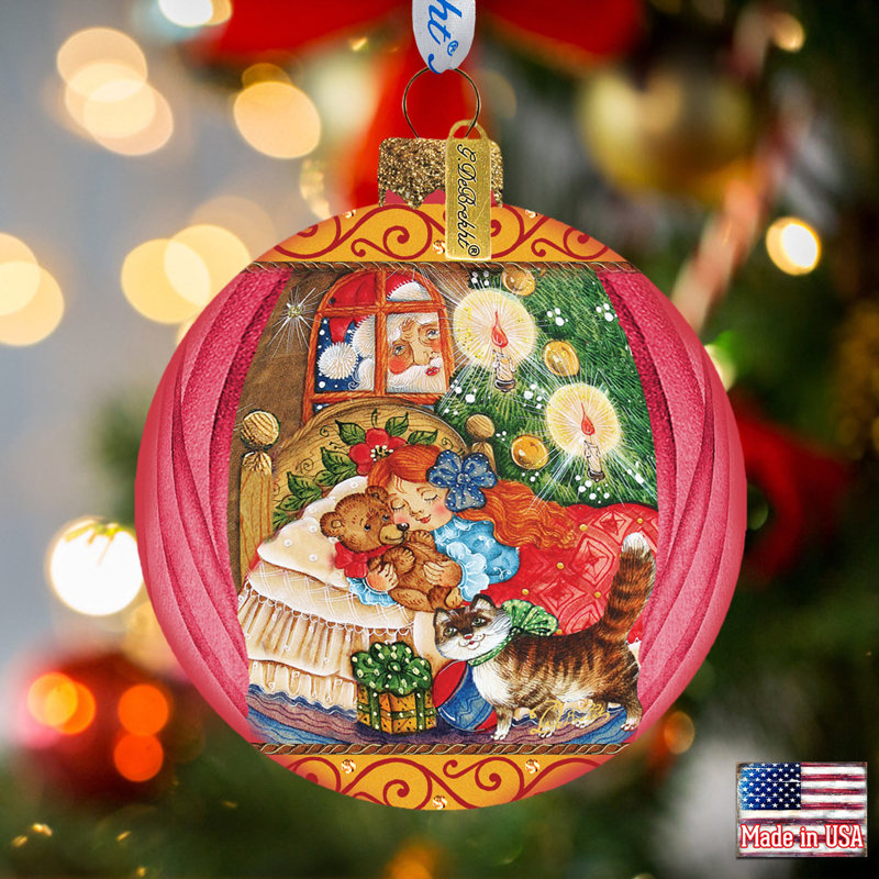 Holiday Splendor 3.5'' Handmade Glass Hanging Figurine Ornament