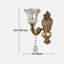 Applique murale en laiton antique avec abat-jour en verre soufflé à la main et luminaire suspendu en cristal - 1 lumière