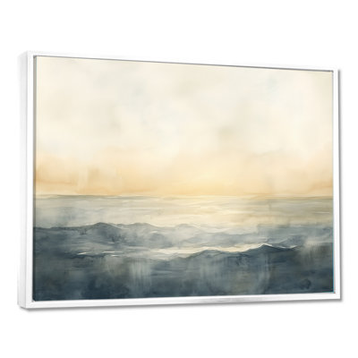 Toile côtière douce, art mural océan horizon, horizon océan doux