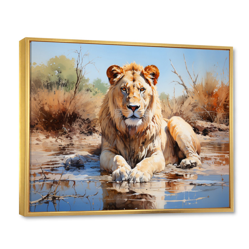 " Okavango Harmony Create ", Gold Floater Framed, 24" H x 32" W x 1" D
