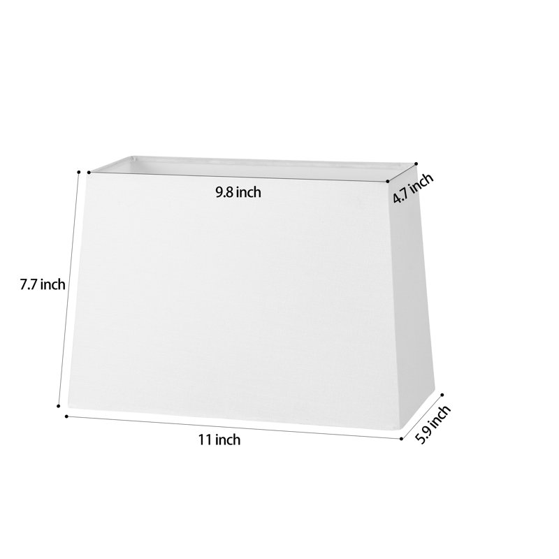 8" H White Rectangle Lampshade