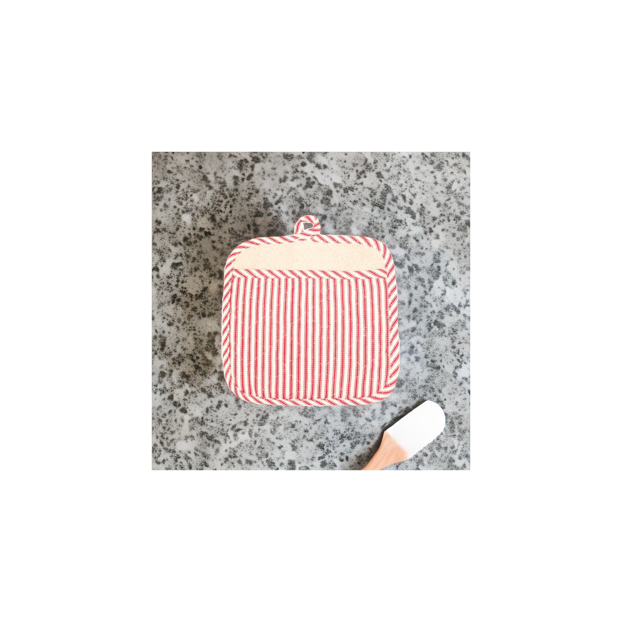 Lockland Striped 100% Cotton Potholder, Cherry