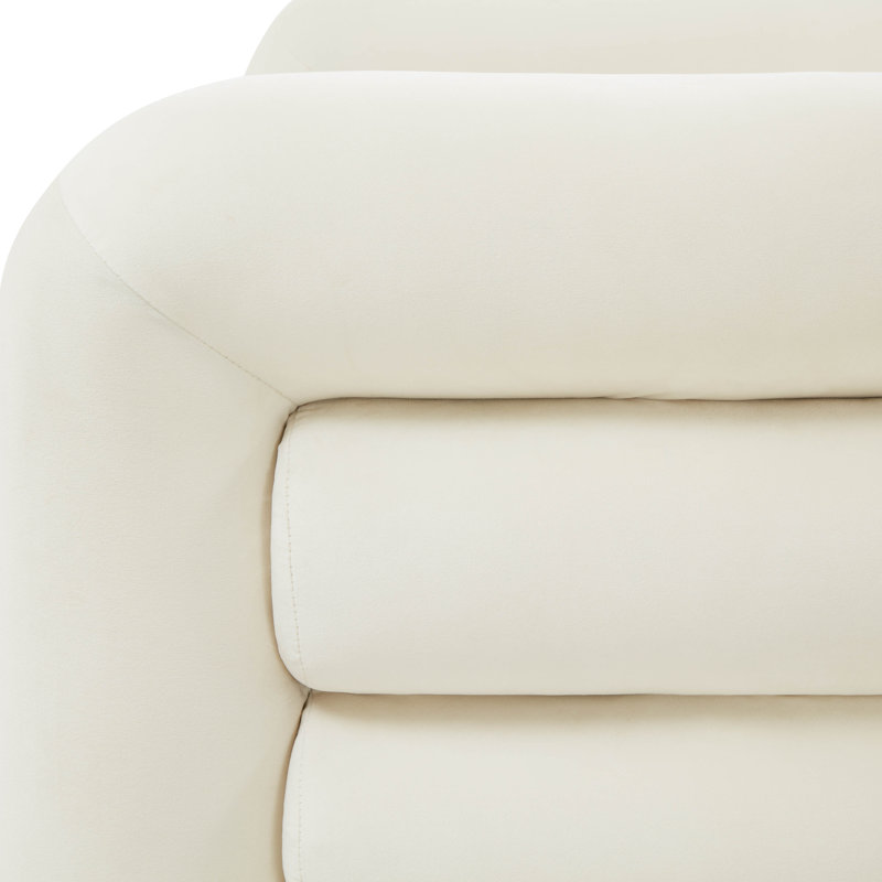 Velvet Accent Chair, Cream
