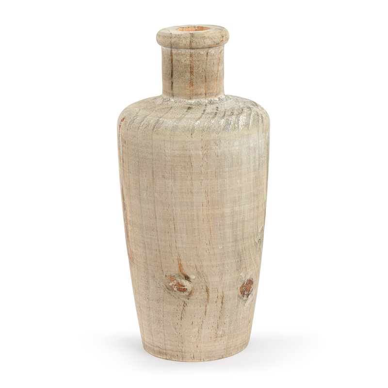 Pine Wood Vase - 12In