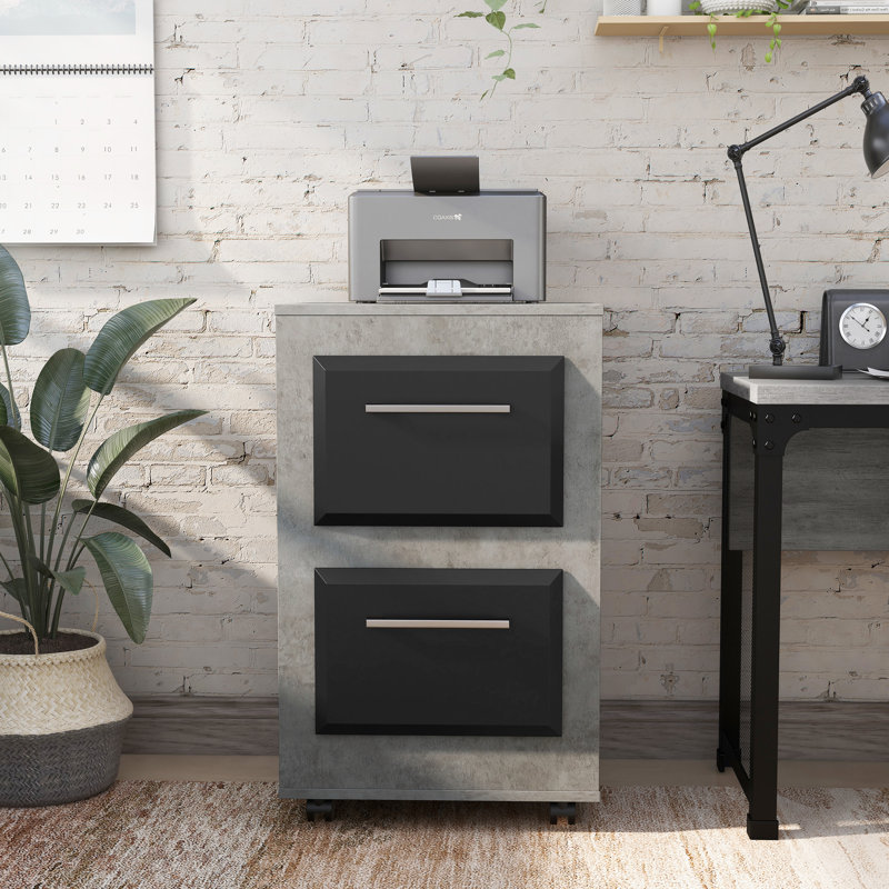 Kettering 21.02'' Wide 2 -Drawer Mobile File Cabinet, Cement