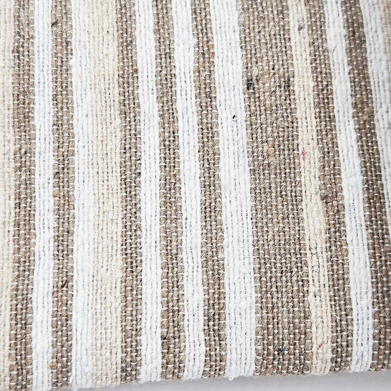 Brighton Beige and White Striped Recycled Cotton Throw Blanket Set