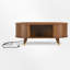Table basse avec station de charge, porte de tambour coulissante et rangement-1890745812