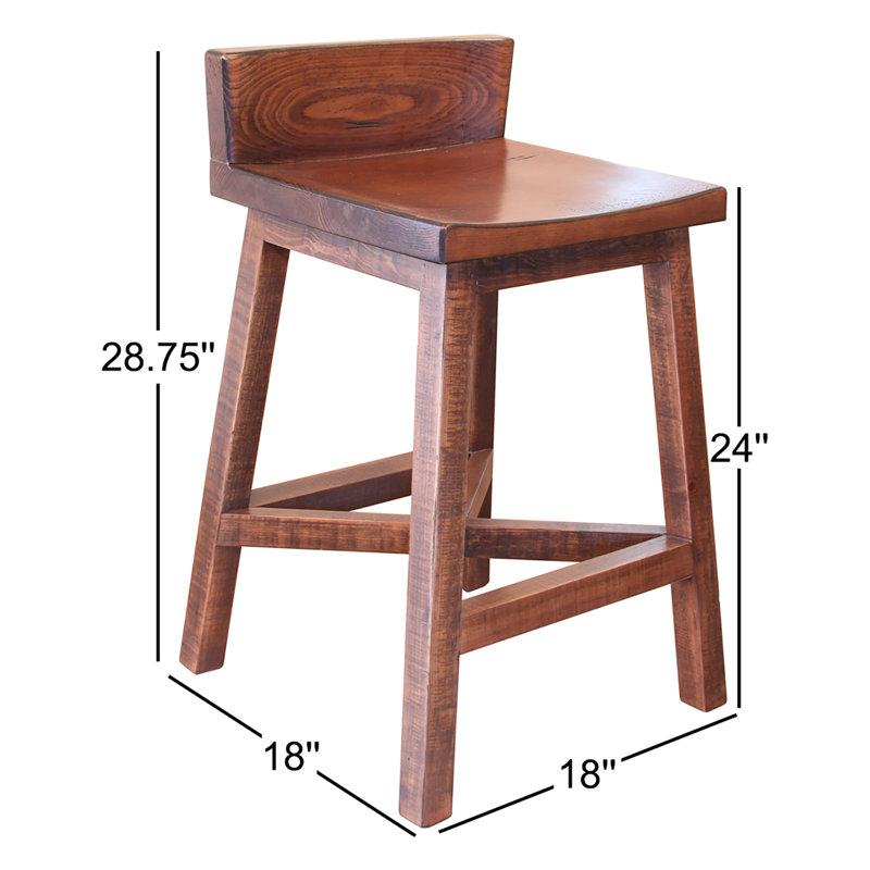 Tabouret de comptoir 24 po Foskey, Brun, Brun, Tabouret de comptoir (siège d’une hauteur de 24