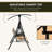 Patio Swing Chair For 2, Outdoor Canopy With Hidden Storage, Sun Blocking, Beige Canopy, Pivot Table, Cup Holder, Adjustable Shade, ,