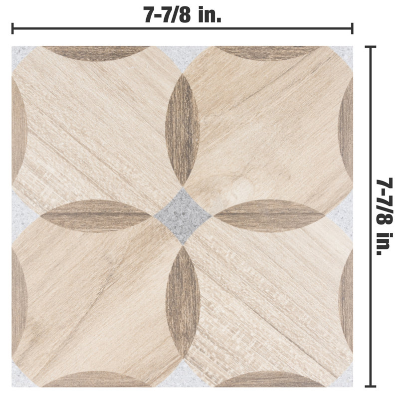 Komi Mossy 8" x 8" Straight Edge Porcelain Patterned Wall & Floor Tile