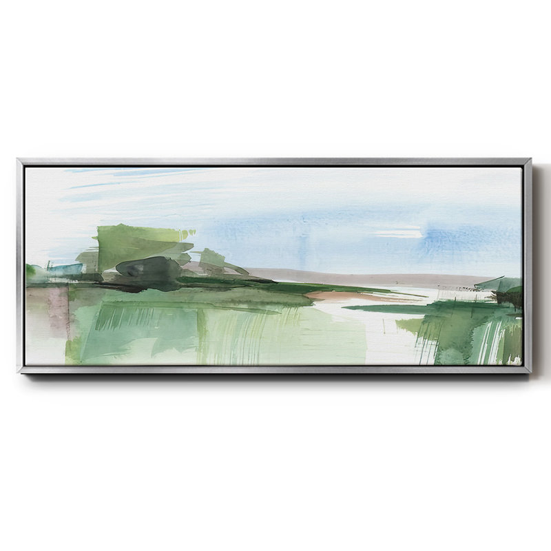 Abstract Wetland IV, reproduction d'art sur toile, H 8 po x l 20 po x P 1,5 po, Argent