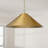 28" W x 10" H 1-Light Metal Cone Pendant in Aged Brass with Painted Brass Interior and Rectangular Designer Chain