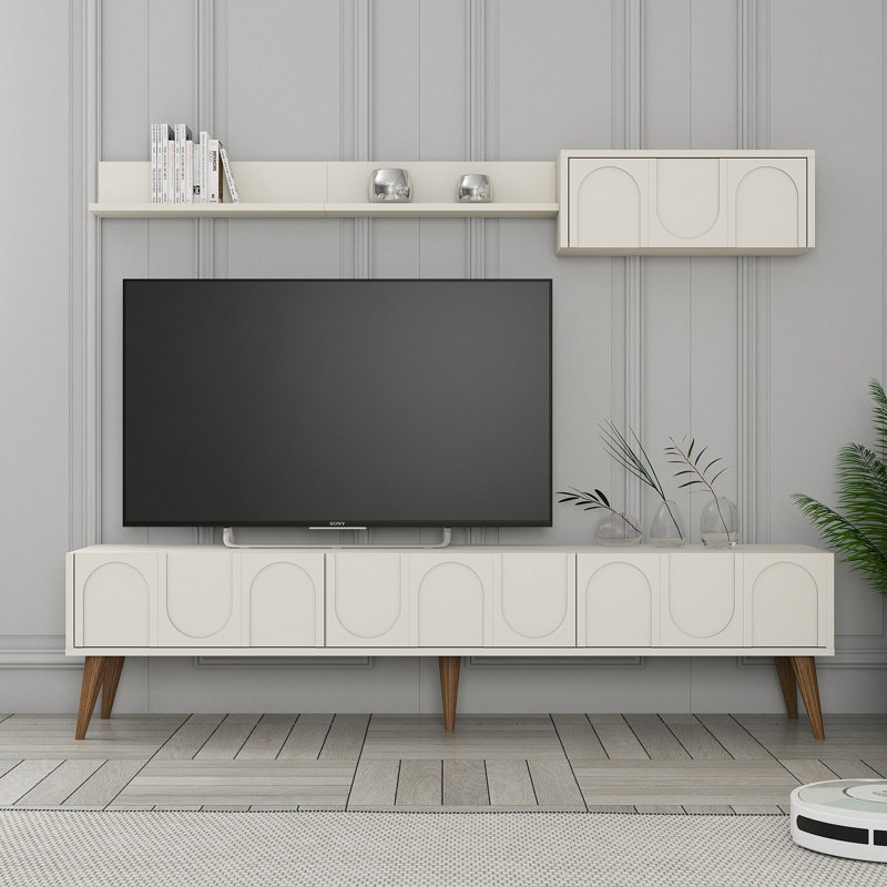 Keikei Unfinished TV Stand, Cream