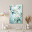 Toile de magnolia bleu sarcelle avec bourgeons de pêche sur des branches-133466829