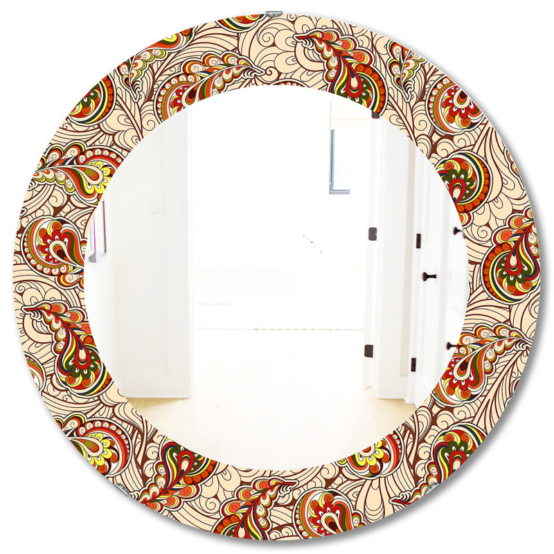 Motif d'automne - miroir bohémien et éclectique, H 31,5 po x l po