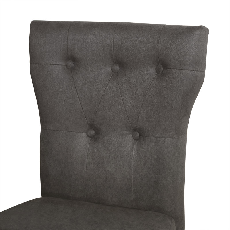 Chaise de salle à manger rembourrée Ast, Gris foncé