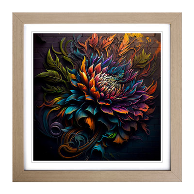 Chrysanthemum Graffiti Art - Framed Print