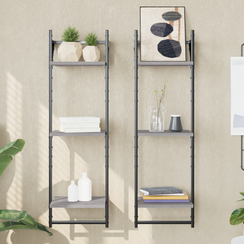 2 Piece Tiered Shelf, Grey Sonoma