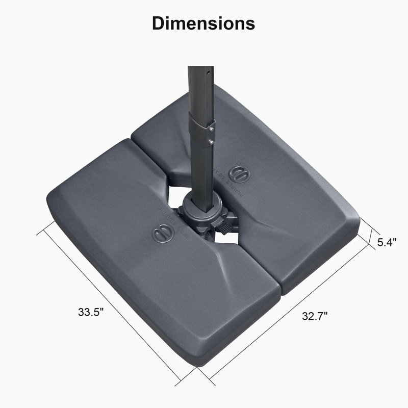 Parasol en porte-à-faux de 96 po avec base et tissu recyclé, Gris graphite
