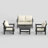 4-Person Modular HDPE Outdoor Conversation Set With Thick Cushions, All-Weather Poly Lumber Patio Sofa Seating Set-111656472-113391943-113391992