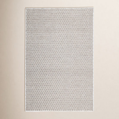 Honeycomb French Blue/Ivory Handwoven Wool Rug