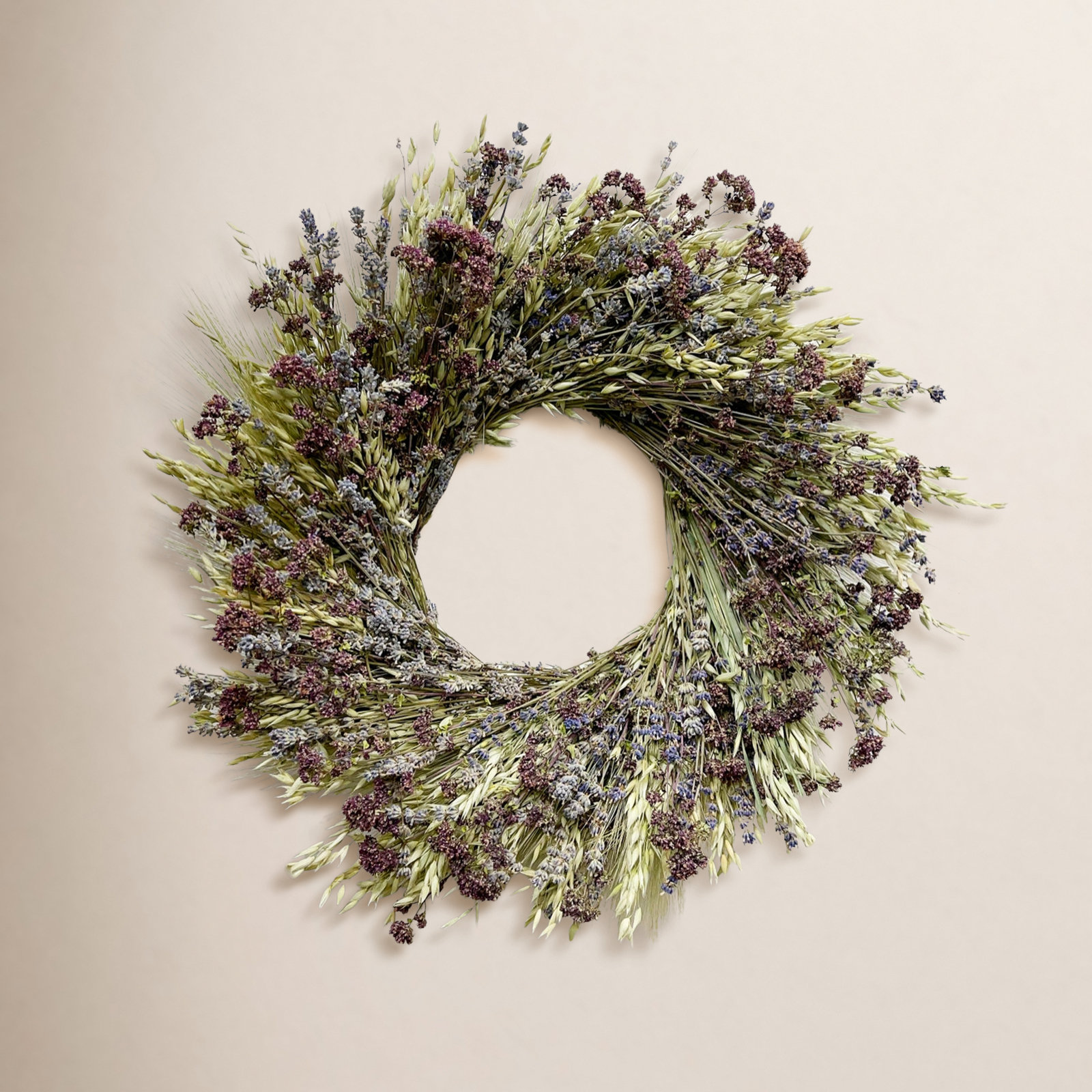 Dried Lavender and Avena Spring Wreath, 22" H x 22" W x 5" D