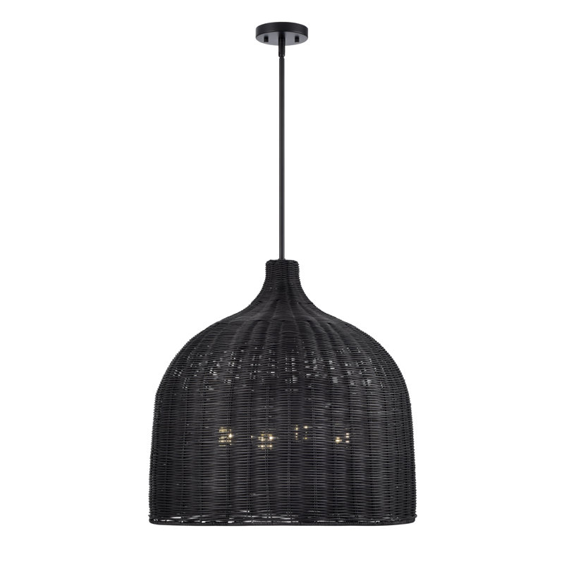 Dejanea 24.25" Wide 4-Light Pendant , Black, Black