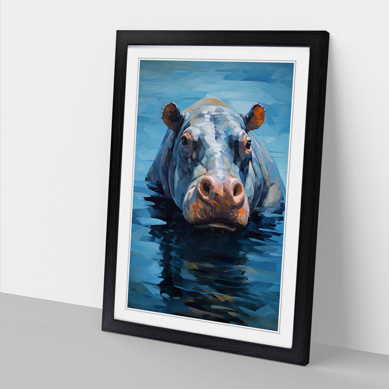 Hippo Cubism - Framed Print