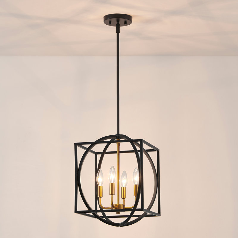 Luminaire suspendu pour cuisine 4 lumières Tressia, Noir