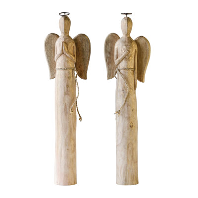 Styles d'anges en bois de manguier