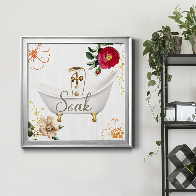 Soak - Peinture sur toile encadrée, H 26,5 po x l 26,5 po x P 1,5 po, Toile encadrée argentée
