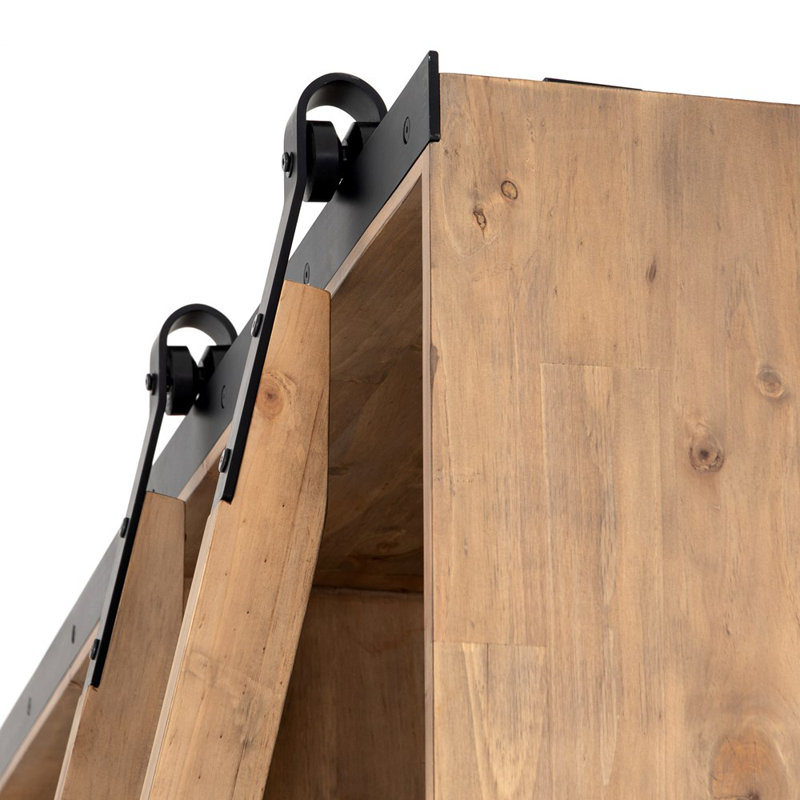 Bane Solid Wood Bookcase, Smoked Pine