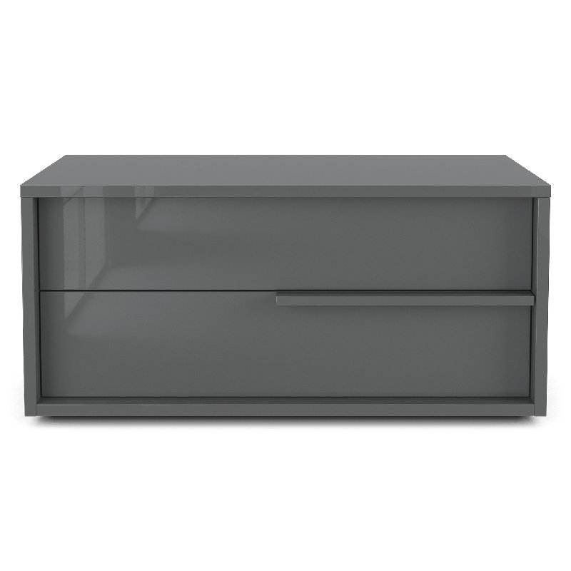 Jane 2 - Drawer Nightstand, Left, Glossy Chateau Gray