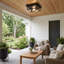 Benton Matte Black W - Bulb LED Outdoor Flush Mount Outdoor Flush Mount