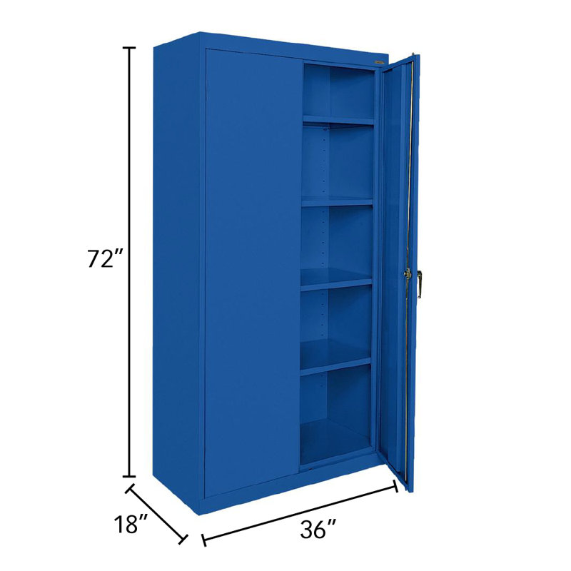 Classic Sandusky Lee Classic 36" L x 18" W x 72" H Steel Garage Storage Cabinet by Sandusky, Blue
