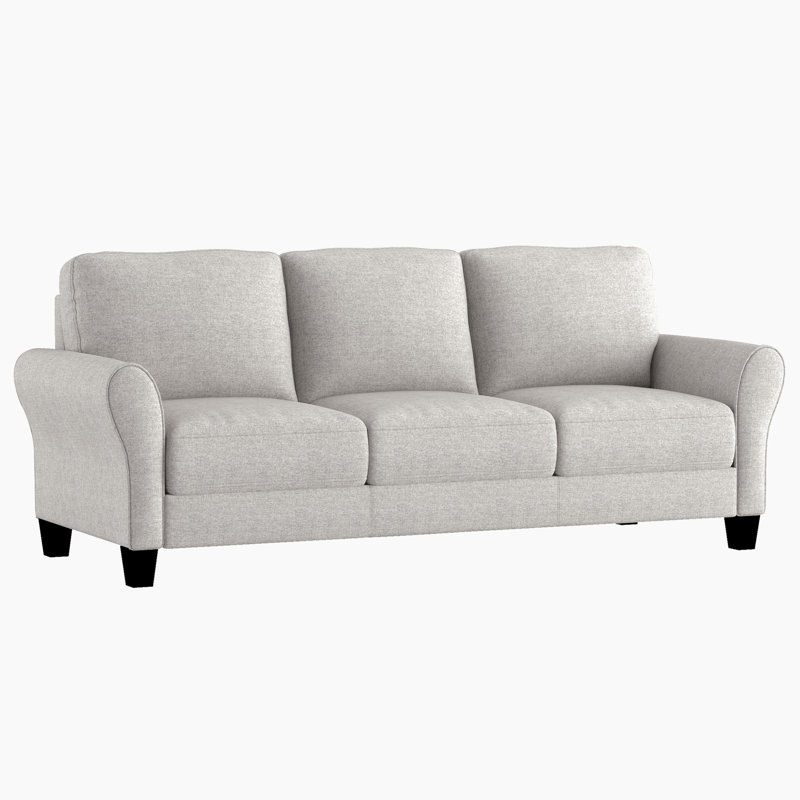 Luling 80.5" Round Arm Fabric Upholstered Sofa, Sand
