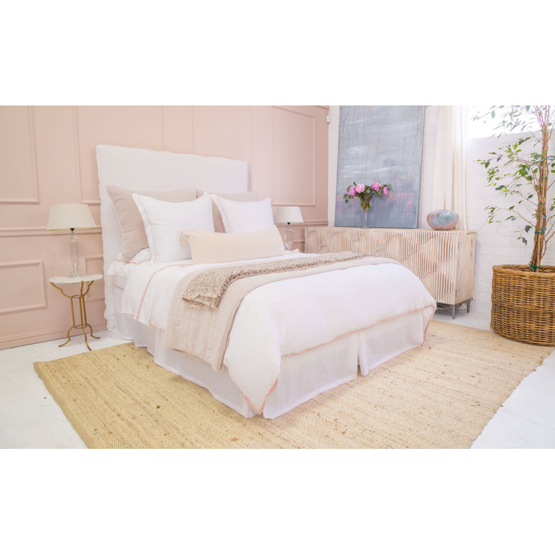 Langston Duvet Cover, King Duvet Cover + 2 King Shams, White/Pink