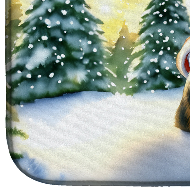 Tapis de vaisselle Sheltie and Santa Claus