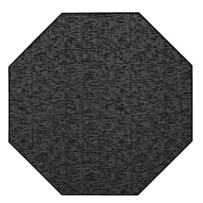 Tapis décoratif Elemental - imprimé géométrique noir patiné